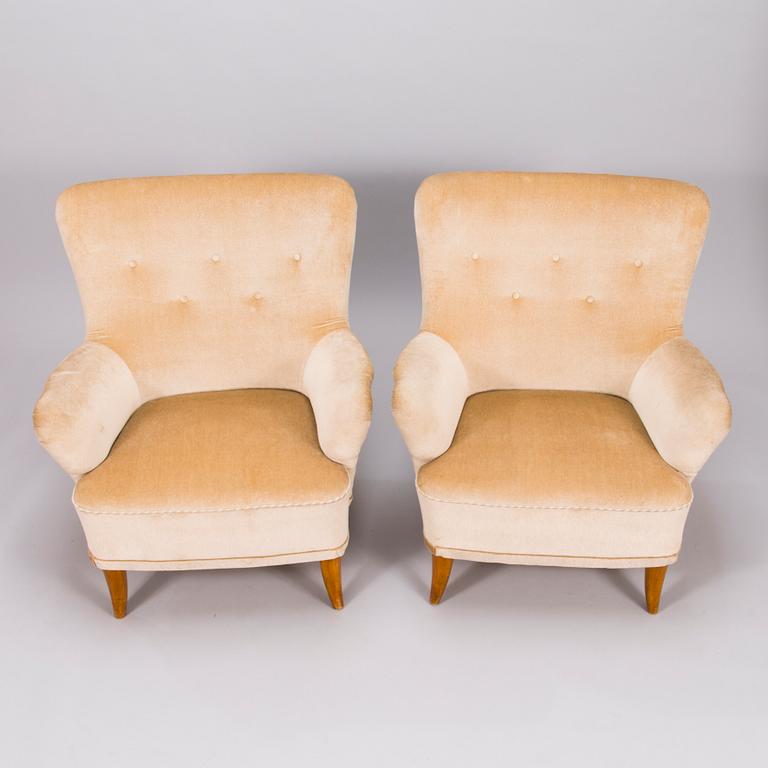 CARL-JOHAN BOMAN, a pair of 1940's armchairs for Ab Boman Oy.