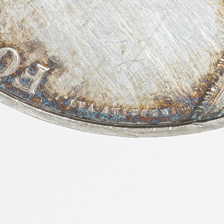 Medaljer, 12 st, silver, Kungliga Myntverket, tidigt 1900-tal.