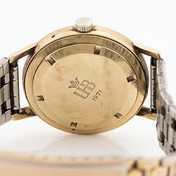 Perfecta, 18K gold, wristwatch, 33.5 mm.