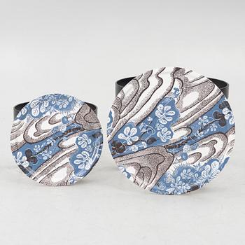 Firma Svenskt Tenn, Margot Barolo & Märta Friman, a pair of tray tables, "Sunday Noon", Svenskt Tenn.