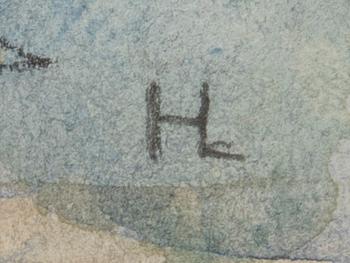Hilding Linnqvist, signed watercolor.