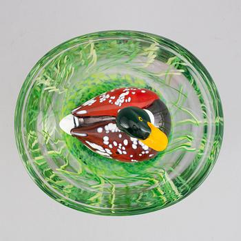 Ernst Billgren, skulptur, glas, "And i Vas", Kosta Boda, numrerad 15/30, signerad.
