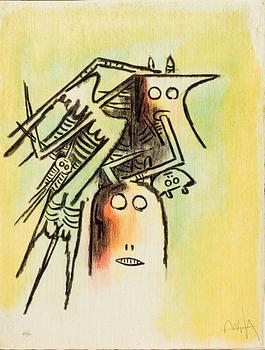 WIFREDO LAM, a lithograph in color."Belle Épine" Numbered XL/L and signed.
