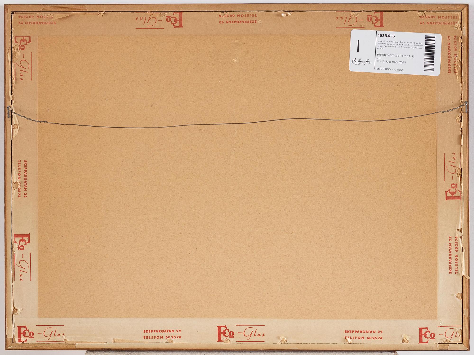 Kawase Bunjiro Hasui, Evening Snow at Ishinomaki (Ishinomaki no bosetsu).