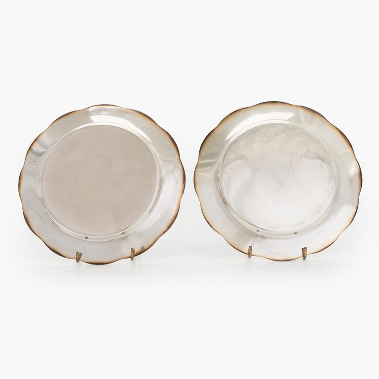 A set of ten silver plates. Turku 1938-1980.