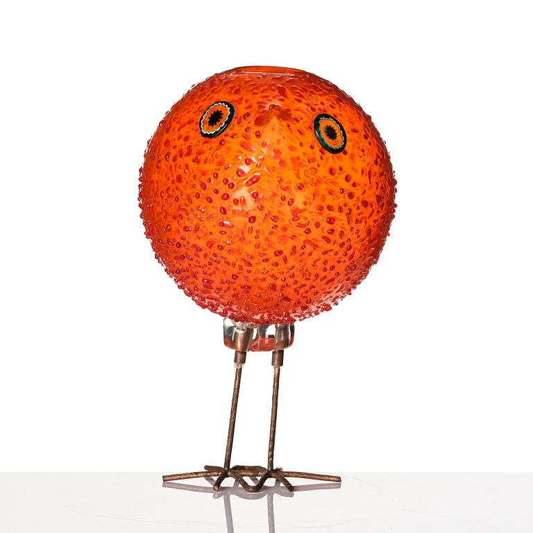 Alessandro Pianon, 'Pulcino', a glass sculpture of a bird, Vistosi, Murano, Italy 1960s.