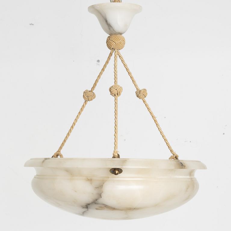 An alabaster ceiling lamp, 1920s.