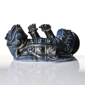 Wilhelm Kåge, a stoneware sculpture of a dragon, Gustavsberg, 1939.