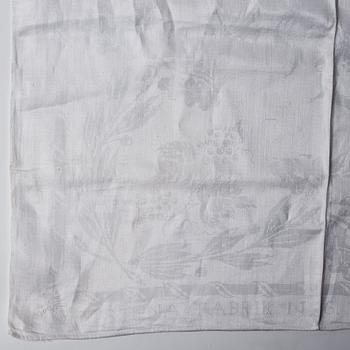 Teduk, linnedamast, "Lilla blomsterkorgen", ca 143,5 x 144 cm.