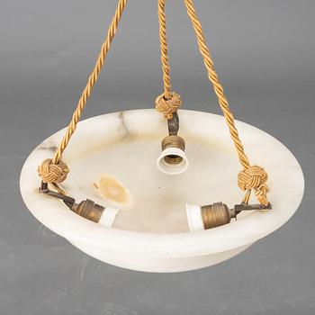 An alabaster ceiling lamp, 1920s.