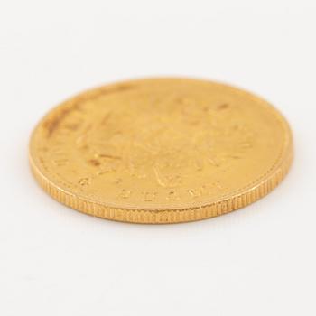 A goldcoin, Finland, Russian Duchy, 20 Markkaa 1880.