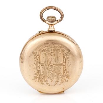 FICKUR, 18K guld och gulmetall, 1900-talets början.