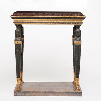 A late Gustavian console table, early 19th century.