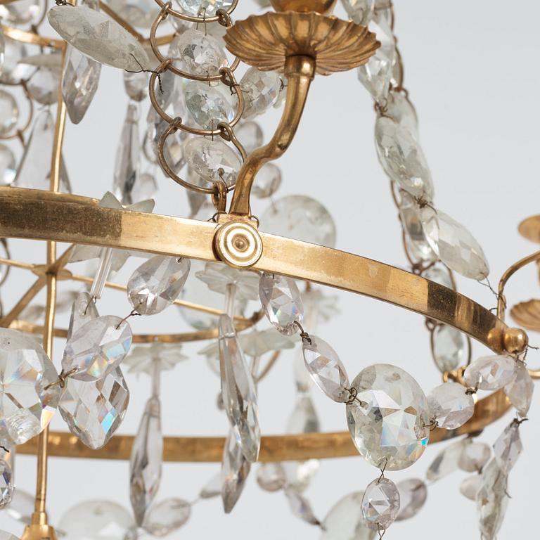 A Gustavian four-light chandelier, by O Westerberg (Stockholm circa 1769-1811), late 18th century.
