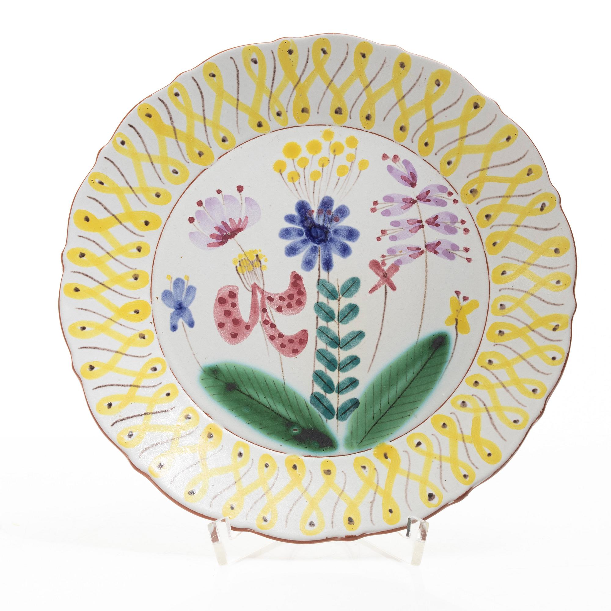 Stig Lindberg, Four faience service pieces, Gustavsberg Studio.