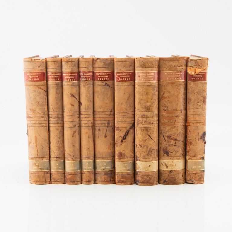 Book series, 9 volumes "Hedvig Elisabeth Charlotta's Diary".