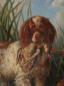 Carl Fredrik Kiörboe, Hunting dogs on duck hunting.