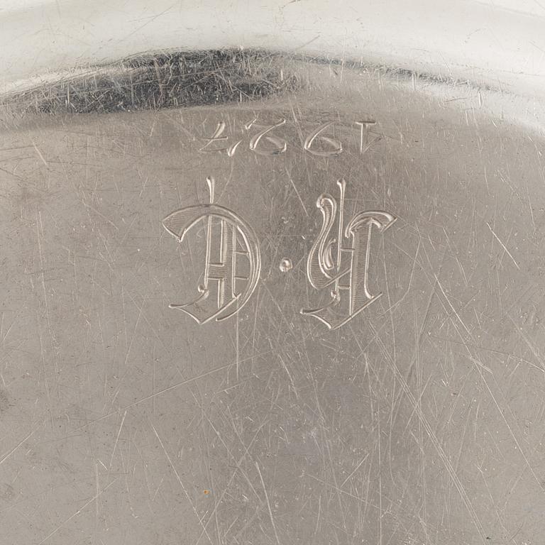 An Austrian silver dish, mark of Ignaz Sebastian Würth (b 1746, active 1768 - 1834), Vienna, 1796.