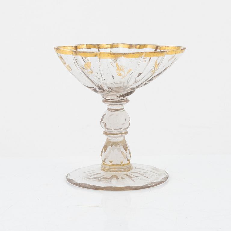 Uppsatsskål, glas, 1700-tal.