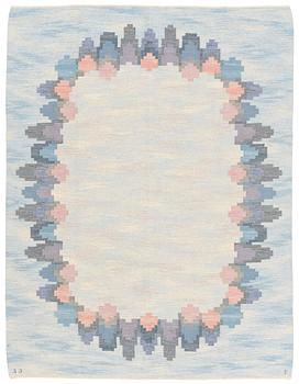 471. Judith Johansson, a carpet, "Blomsterkrans", flat weave, approximately 273 x 215 cm, signed JJ E.