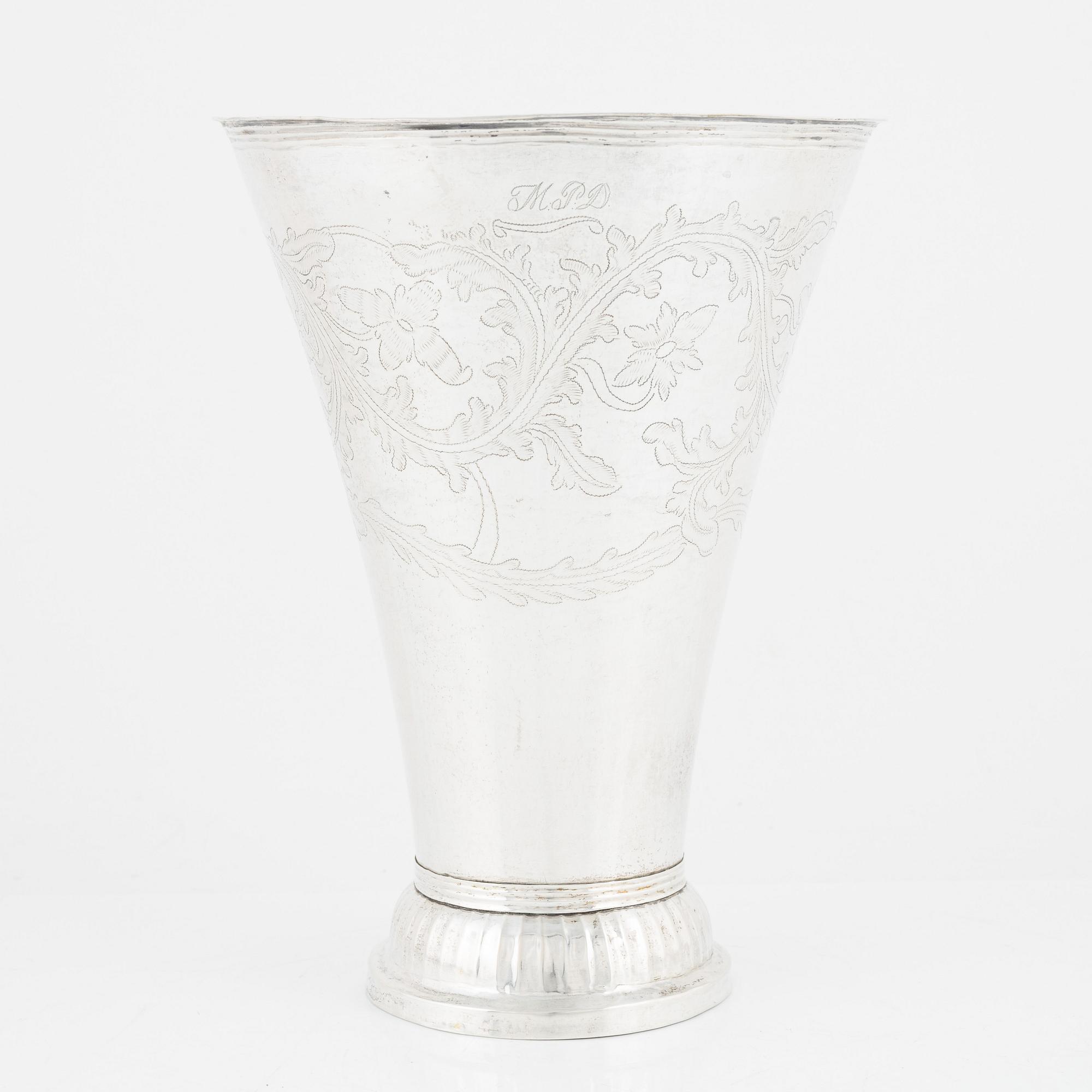 Christoffer Nordin, bägare, silver, Hudiksvall, 1822.