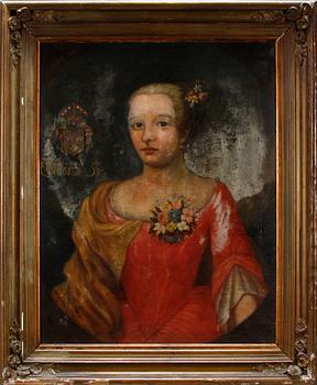 OKÄND KONSTNÄR, olja på duk, dat 1741 á tergo.