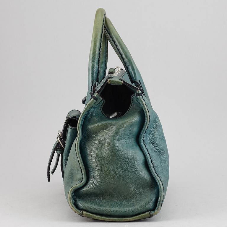 CHLOÉ, a green leather bag.