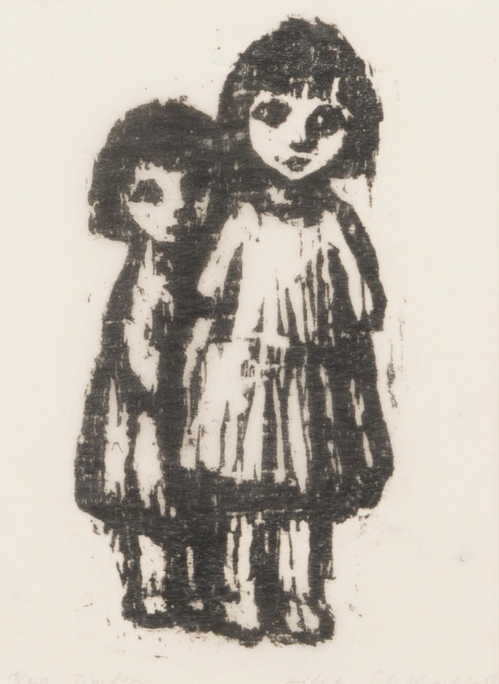 HILKKA SILVEKOSKI, 2 kpl puupiirroksia, signeeratut ja päivätyt -52/-56.