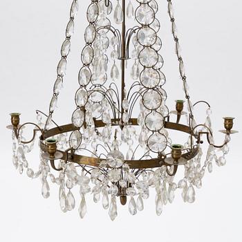 Ljuskrona, gustaviansk stil, omkring år 1900.