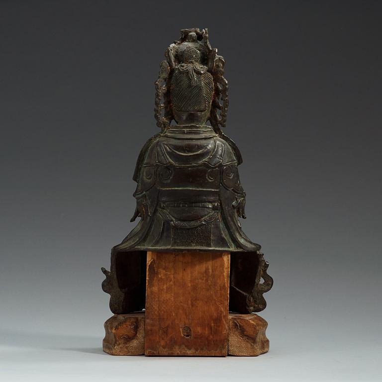 A seated bronze figure of Xi Wangmu, Ming dynasty, 17th Century.