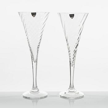 Gunnar Cyrén, champagneglas, 12 st, "Helena", Orrefors.