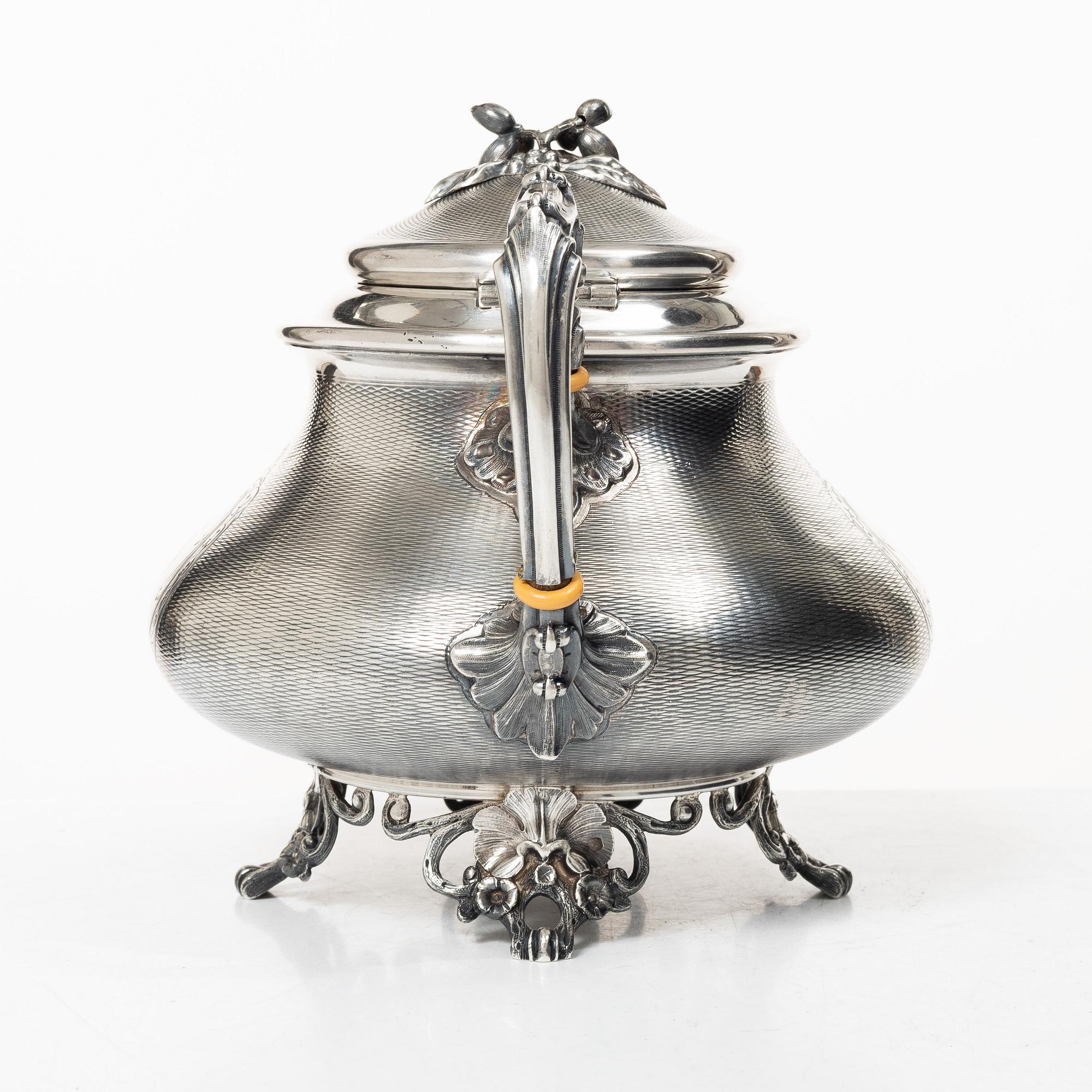 Alphonse Debain, teapot, silver, Paris, France 1911-1916.