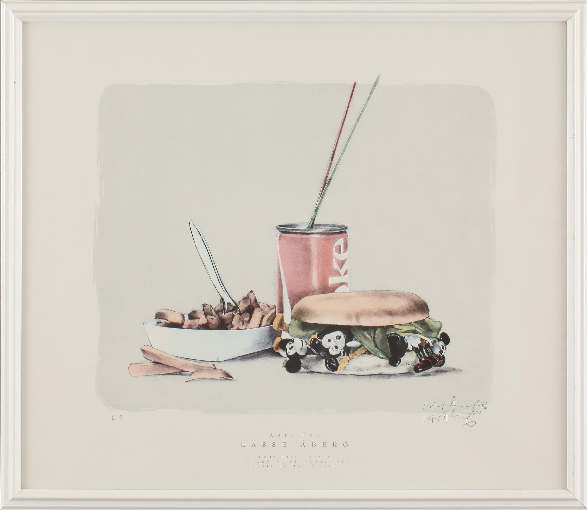 LASSE ÅBERG, affisch, signerad och daterad -86.