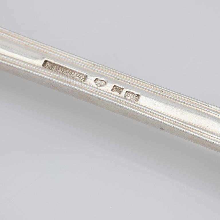 Silver cutlery, 34 pieces, Carl August Löndberg, mid-19th century.