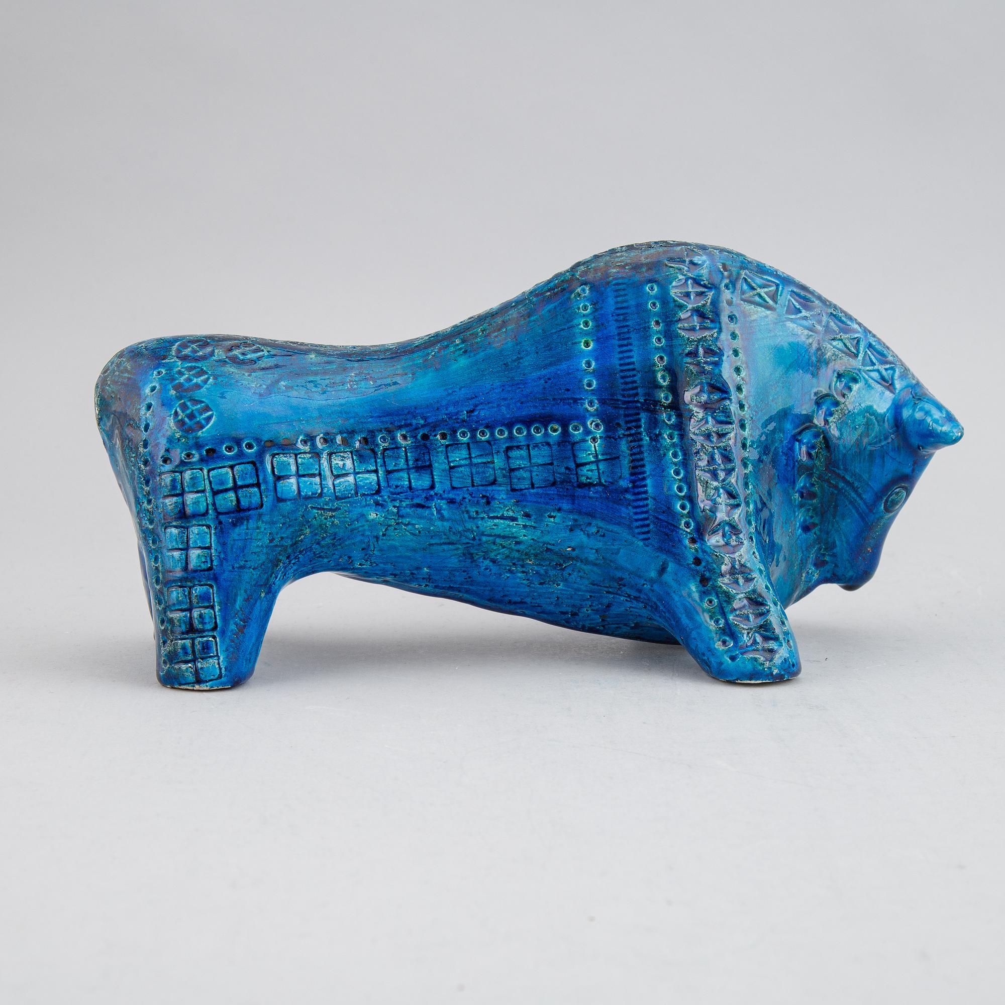 Aldo Londi, Bitossio, tjur samt fat, keramik.