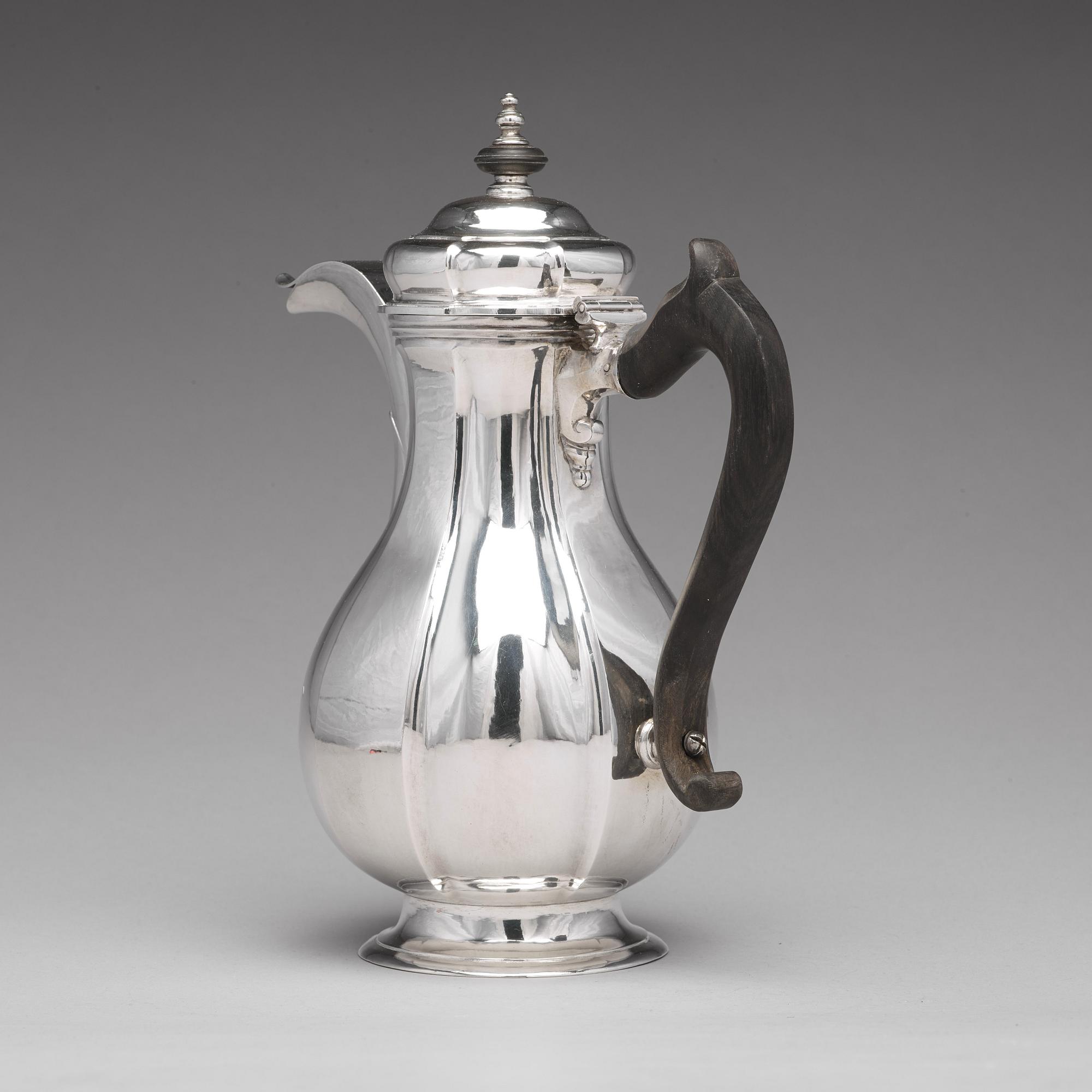 A Baltic 18th century silver coffee-pot, mark of Johann Diedrich Rehwald, Riga (1738-1781(-1793)).