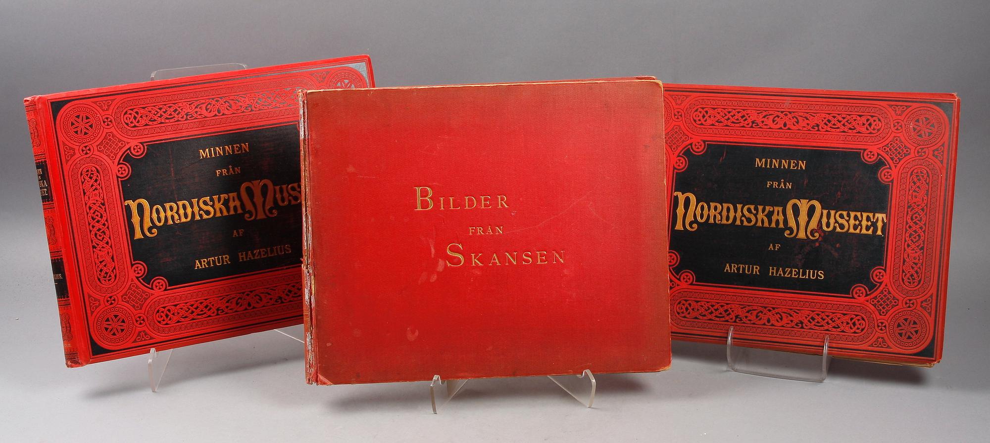 BÖCKER, 3 st. Bilder från skansen resp Minnen från Nordiska museet.