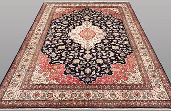 A CARPET, Figural silk Qum, signerad, 300 x 196 cm.