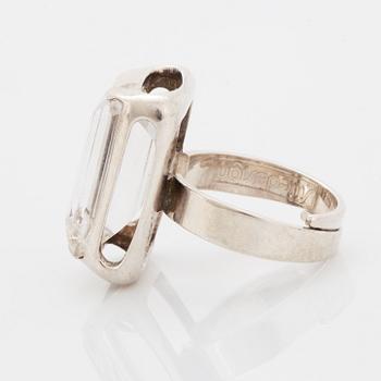 Bengt Hallberg, ring, silver med bergkristall.
