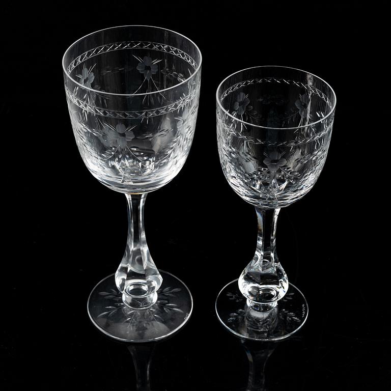 A crystal glass service, 44 parts, 20th century.