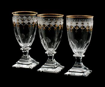 VINGLAS, 8 st, glas, Odelberg, 1900-tal.