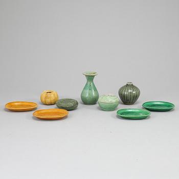 A group of nine South east asian ceramic objects, mostly Ming dynasty, also Qing and 20th century.