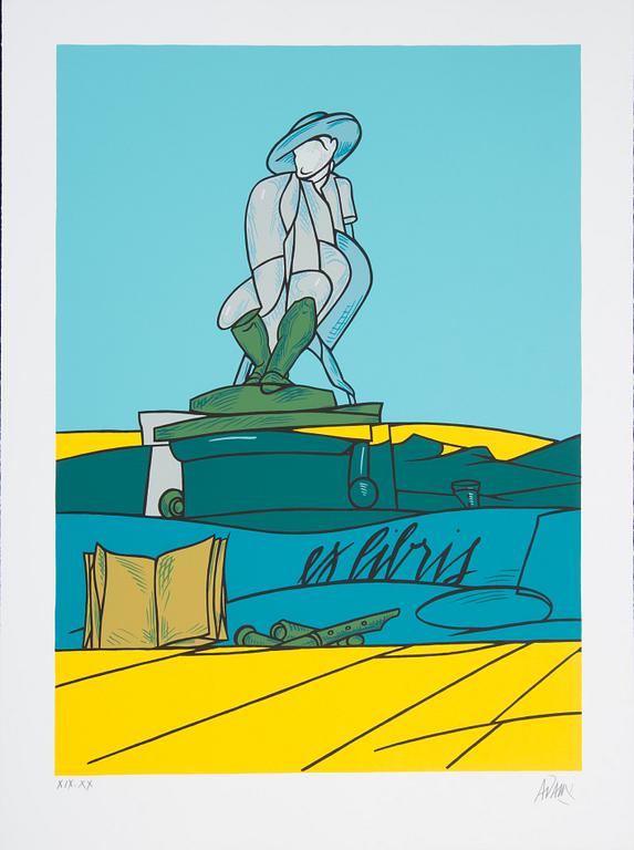 VALERIO ADAMI, färgserigrafi, signerad och numrerad XIX/XX.