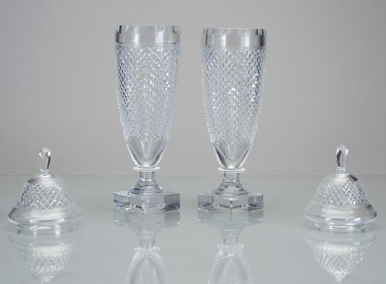 POKALER, ett par, glas, "Kent", Kosta, 1900-tal.
