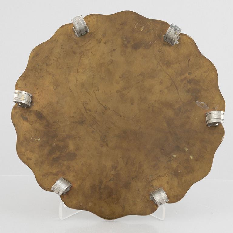 Svenskt Tenn, a pewter and brass centrepiece, unmarked, probably mid 1900s.