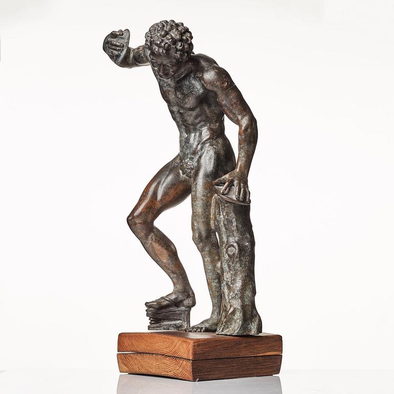 SCULPTURE, probably Italy 18th Century. Satyr with cymbals.