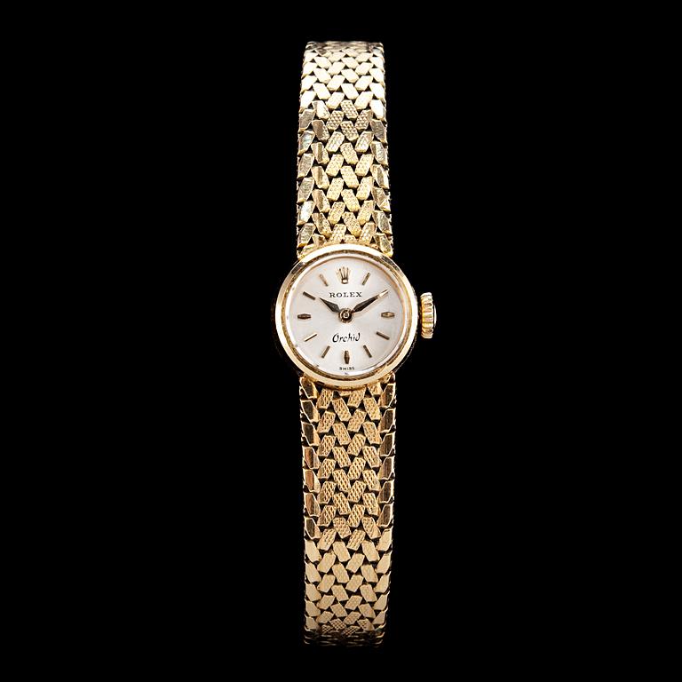 A LADIES WRIST WATCH, Rolex Orchid.