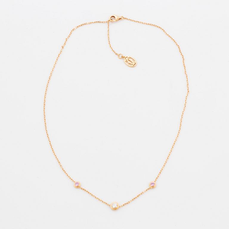 Cartier, collier med diamant och rosa safir.