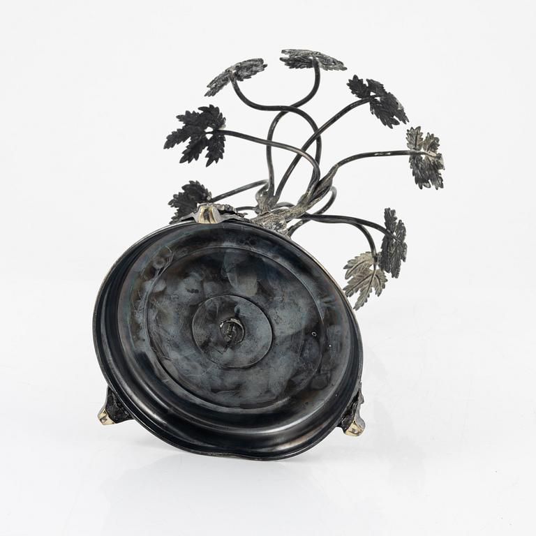 A silver plated and glass centrepiece, Henninger, Germany, late 19th Century.