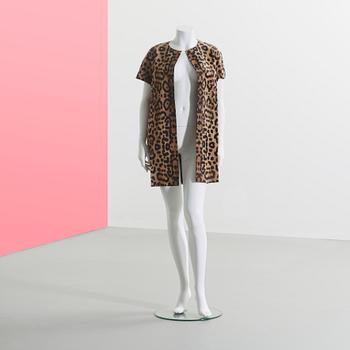 DRESS/JACKET in leopard pattern cotton by Giambattista Valli, storlek 44/M.